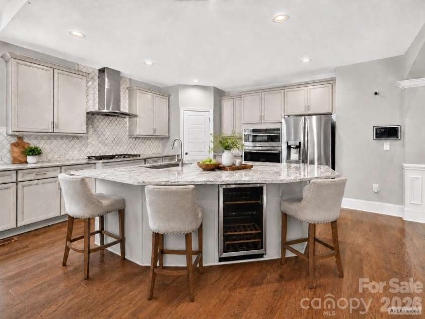 137 Trelawn Street, Fort Mill, SC 29715.  MLS# CAR4371726, YatesRealty ID 24962. Open floorpan with large island. Built in beverage cooler for easy access while entertaining