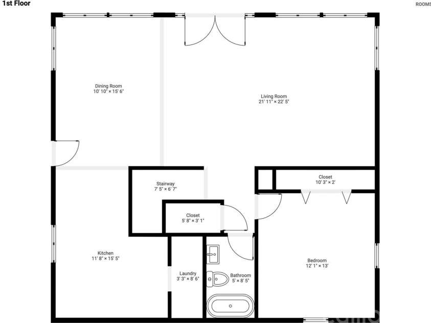 449 Island View Drive, Lexington, NC 27292.  MLS# CAR4368104, YatesRealty ID 24970. Floor Plan - Main Level