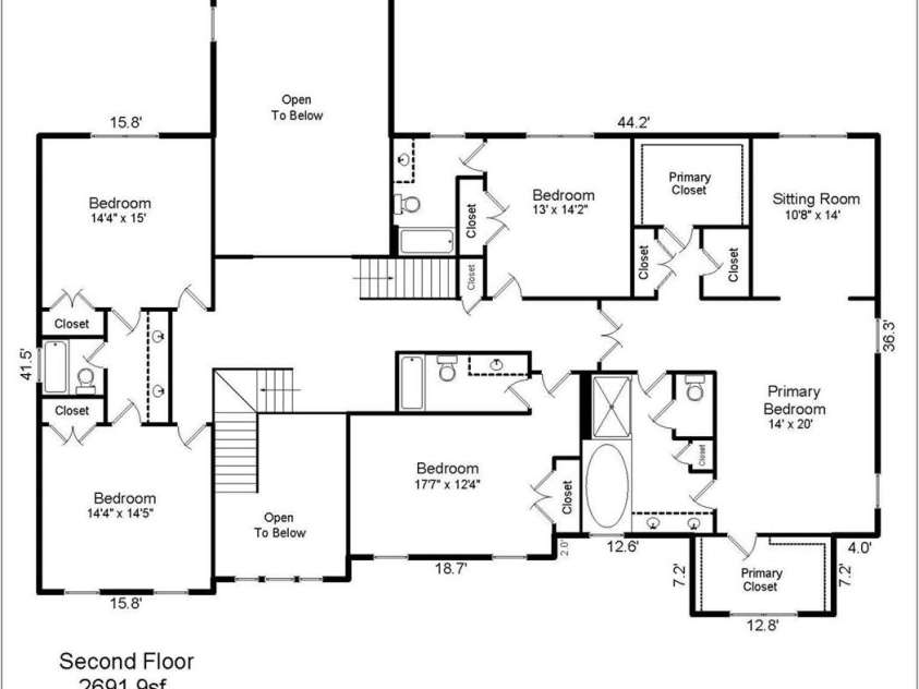 5008 Woodview Lane, Weddington, NC 28104.  MLS# CAR4269305, YatesRealty ID 24971. Floor plan - 2nd