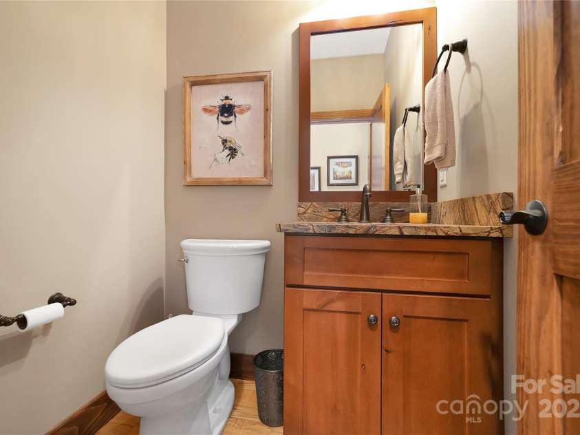 1291 Indian Camp Mountain Road, Rosman, NC 28772.  MLS# CAR4282700, YatesRealty ID 2499. 1/2 bath in foyer