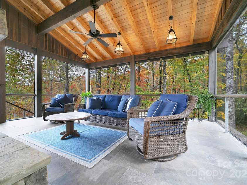 1291 Indian Camp Mountain Road, Rosman, NC 28772.  MLS# CAR4282700, YatesRealty ID 2499. Inviting screen porch