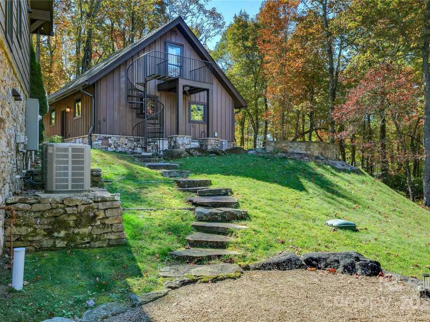 1291 Indian Camp Mountain Road, Rosman, NC 28772.  MLS# CAR4282700, YatesRealty ID 2499. View to garage