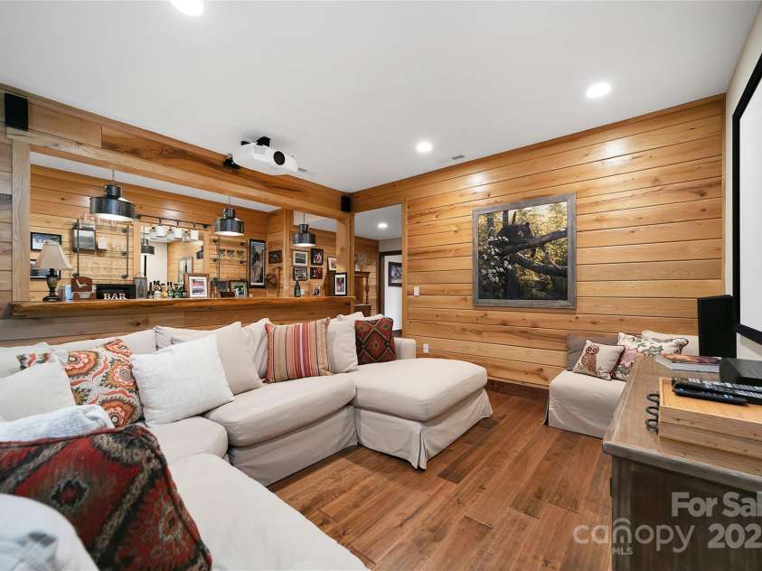 1291 Indian Camp Mountain Road, Rosman, NC 28772.  MLS# CAR4282700, YatesRealty ID 2499. Wood paneled walls harvested from property