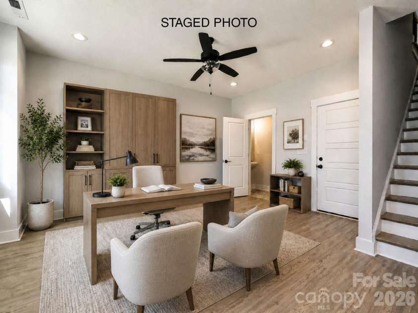 908 Callahan Street, Charlotte, NC 28206.  MLS# CAR4208862, YatesRealty ID 2499. 1st Floor Flex Room *Virtually Staged*