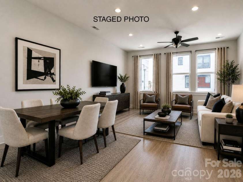 908 Callahan Street, Charlotte, NC 28206.  MLS# CAR4208862, YatesRealty ID 2499. Dining/Living *Virtually Staged*