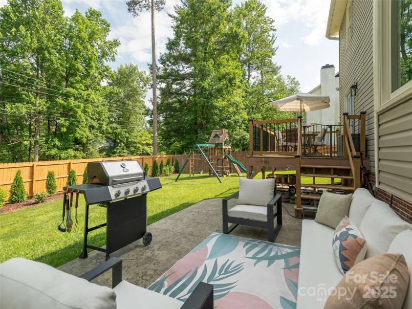 502 Windsor Forest Court, Fletcher, NC 28732.  MLS# CAR4270886, YatesRealty ID 24992. Rear Patio