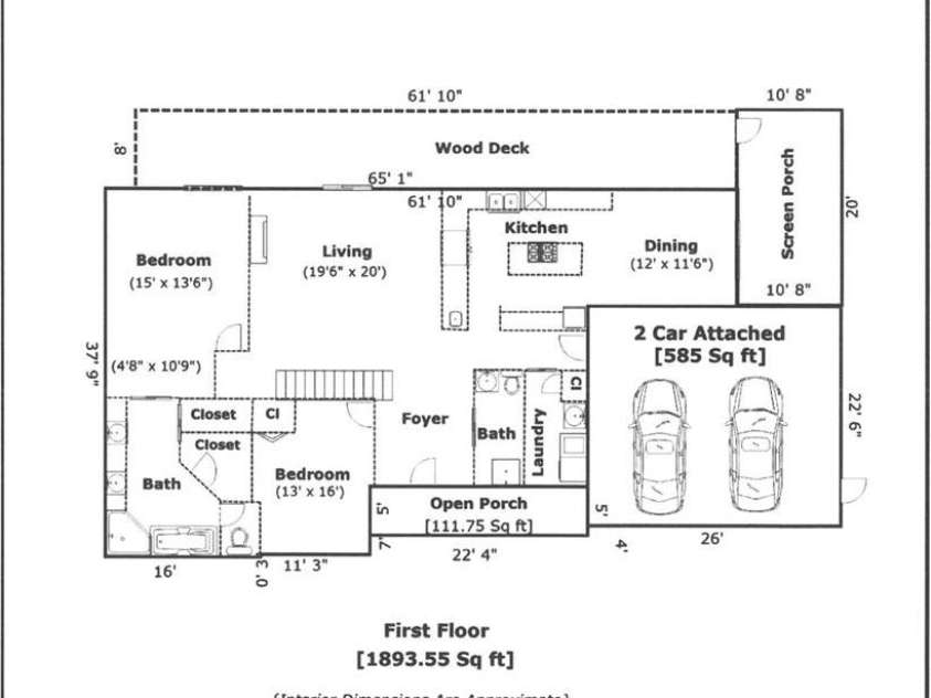 311 Mountain Crest Drive, Hendersonville, NC 28739.  MLS# CAR4268667, YatesRealty ID 25011. Main Level Floor Plan