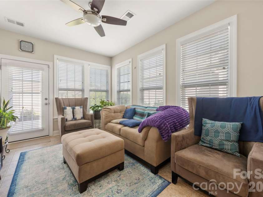 17726 Morehampton Avenue, Cornelius, NC 28031.  MLS# CAR4382566, YatesRealty ID 25015. Sunroom