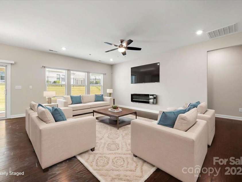 9211 Grisons Court, Charlotte, NC 28278.  MLS# CAR4314325, YatesRealty ID 2502. Living Room Virtually Staged