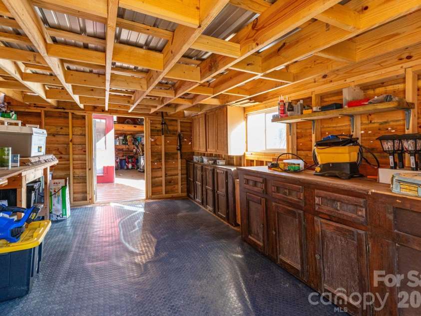 1010 and 1014 Melton Branch Road, Bakersville, NC 28705.  MLS# CAR4333369, YatesRealty ID 25045. Workshop Interior