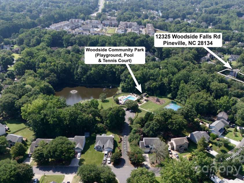 12325 Woodside Falls Road, Pineville, NC 28134.  MLS# CAR4274717, YatesRealty ID 25056. 