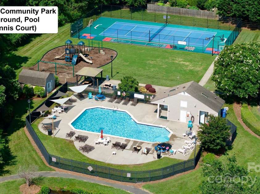 12325 Woodside Falls Road, Pineville, NC 28134.  MLS# CAR4274717, YatesRealty ID 25056. Pool and tennis courts