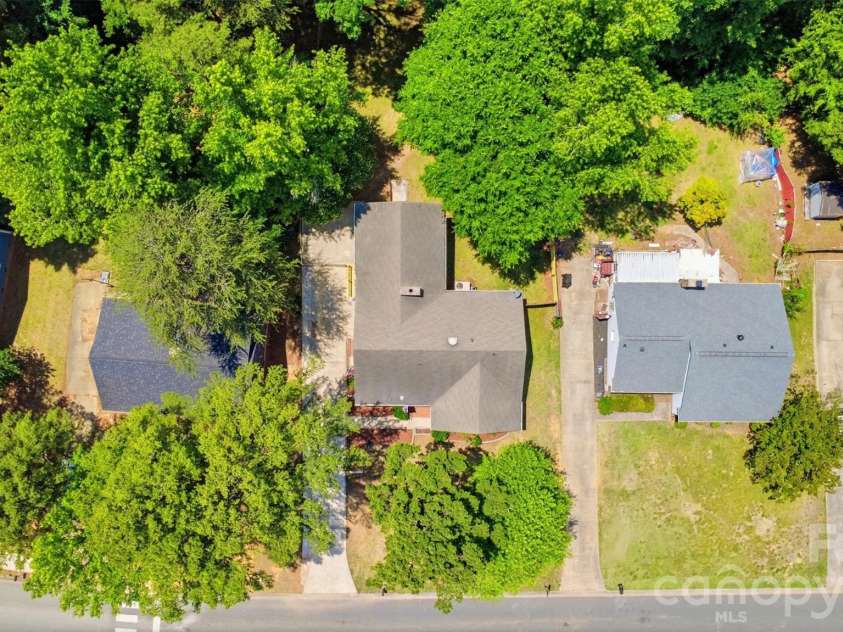 9624 Central Drive, Mint Hill, NC 28227.  MLS# CAR4385094, YatesRealty ID 25062. Overhead view, featuring mature shade canopy