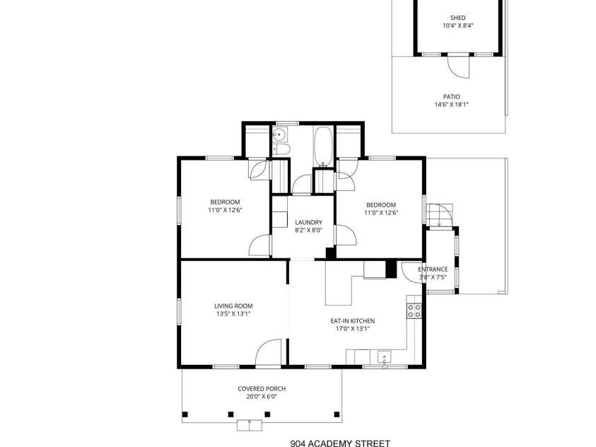 904 Academy Street, Charlotte, NC 28205.  MLS# CAR4380791, YatesRealty ID 25069. 904 Academy Street floorplan