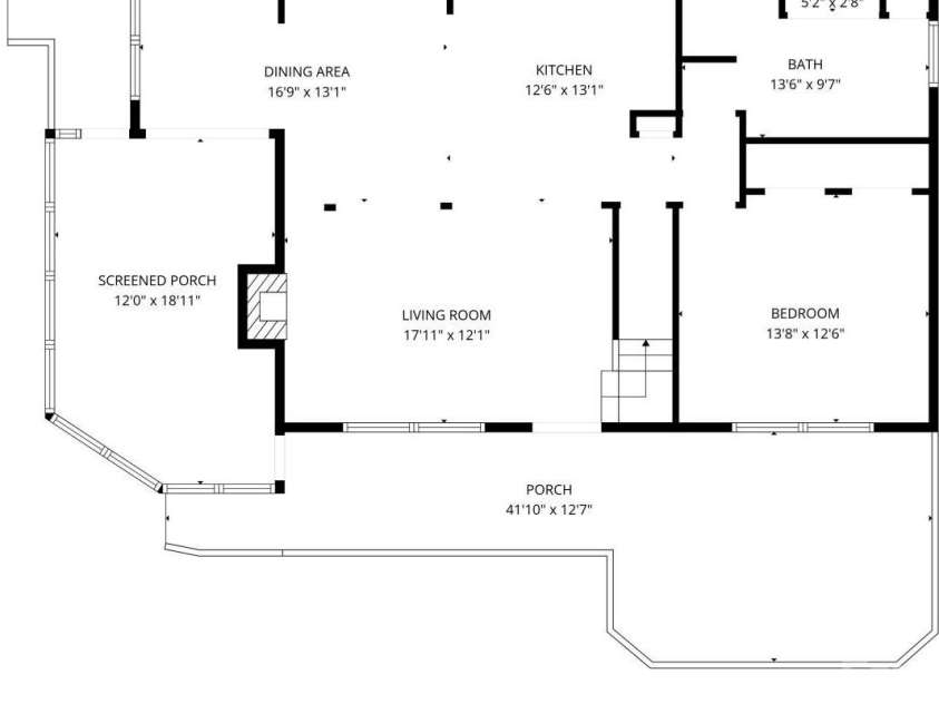 46 Hummingbird Drive, Maggie Valley, NC 28751.  MLS# CAR4356639, YatesRealty ID 25070. Main level floor plan (also in attachments as pdf)