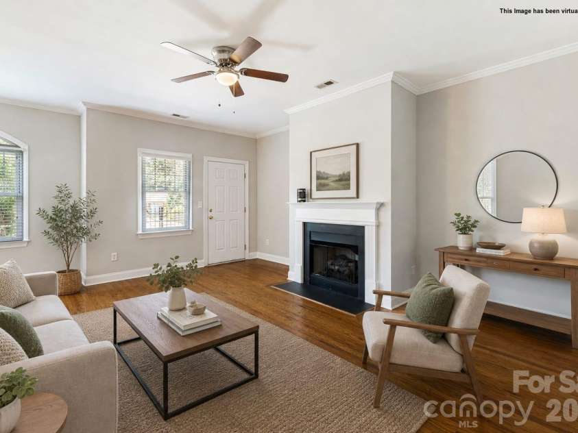 4670 Dabney Vigor Drive, Charlotte, NC 28209.  MLS# CAR4384647, YatesRealty ID 25079. Virtually Staged Living room