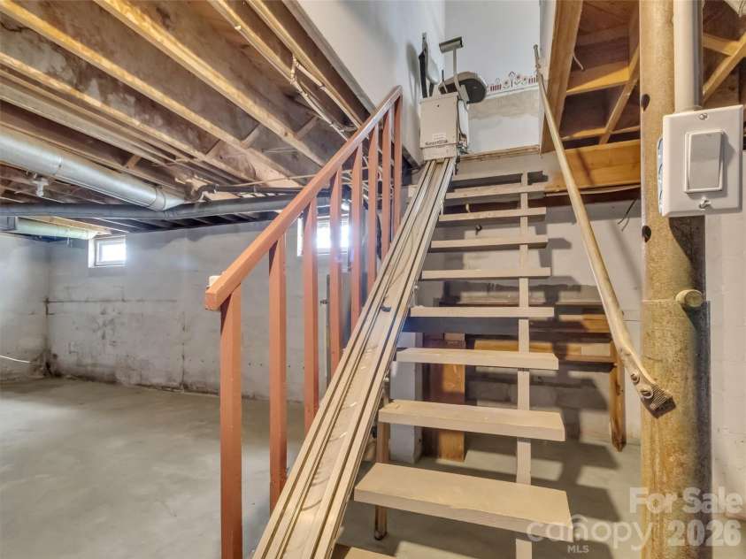 17 Hickory View Lane, Canton, NC 28716.  MLS# CAR4380208, YatesRealty ID 25090. Basement stairs