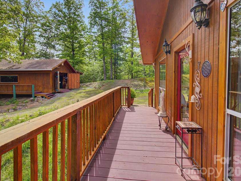288 Rebel Drive, Hot Springs, NC 28743.  MLS# CAR4377828, YatesRealty ID 25110. Decks Perfectly Positioned 