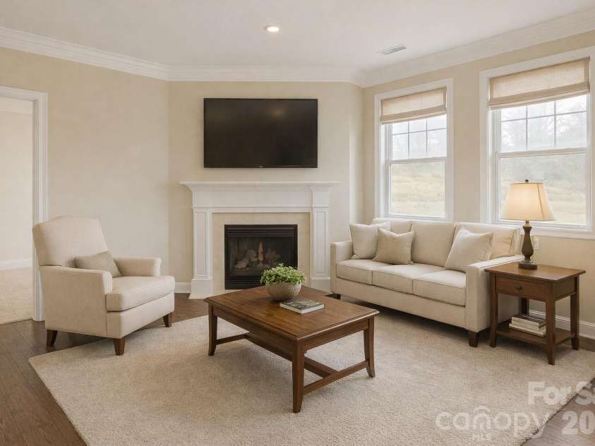 797 Latrobe Drive, Iron Station, NC 28080.  MLS# CAR4310053, YatesRealty ID 2516. Living room virtually staged