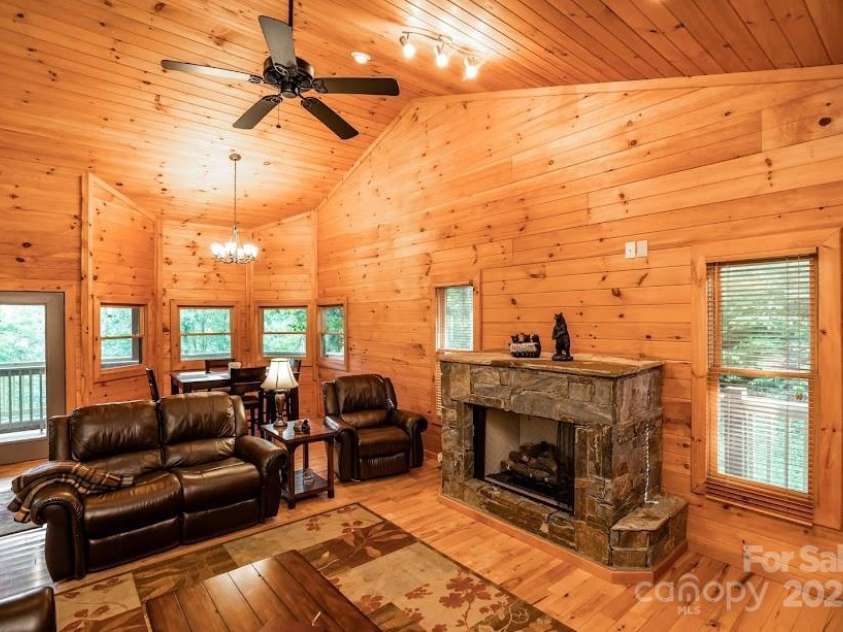 70 Double Back Lane, Mars Hill, NC 28754.  MLS# CAR4304443, YatesRealty ID 2519. T&G throughout cabin