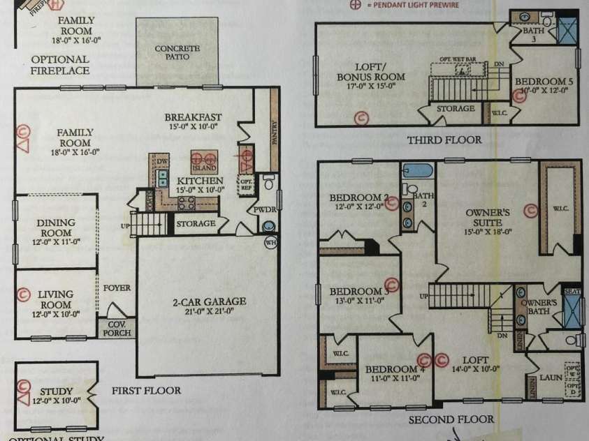 169 Rooster Tail Lane, Troutman, NC 28166.  MLS# CAR4272207, YatesRealty ID 25193. Builders Floor plan