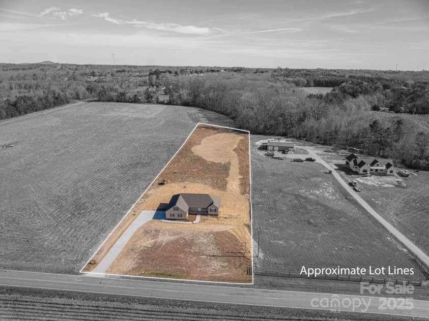 1156 Walker Branch Road, Lincolnton, NC 28092.  MLS# CAR4312152, YatesRealty ID 2521. Aerial View with Lot Lines
