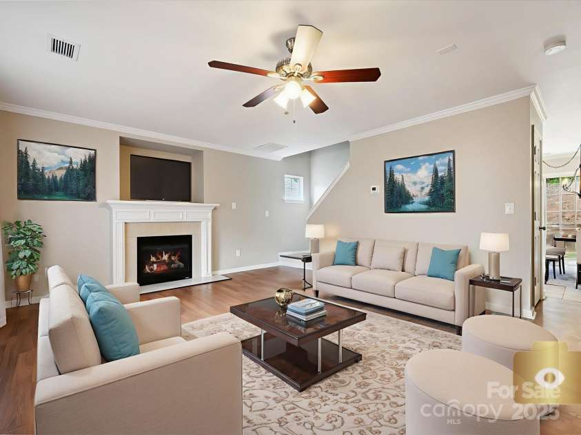 3830 Brookchase Lane, Charlotte, NC 28205.  MLS# CAR4274053, YatesRealty ID 25241. Living room w/ virtual staging
