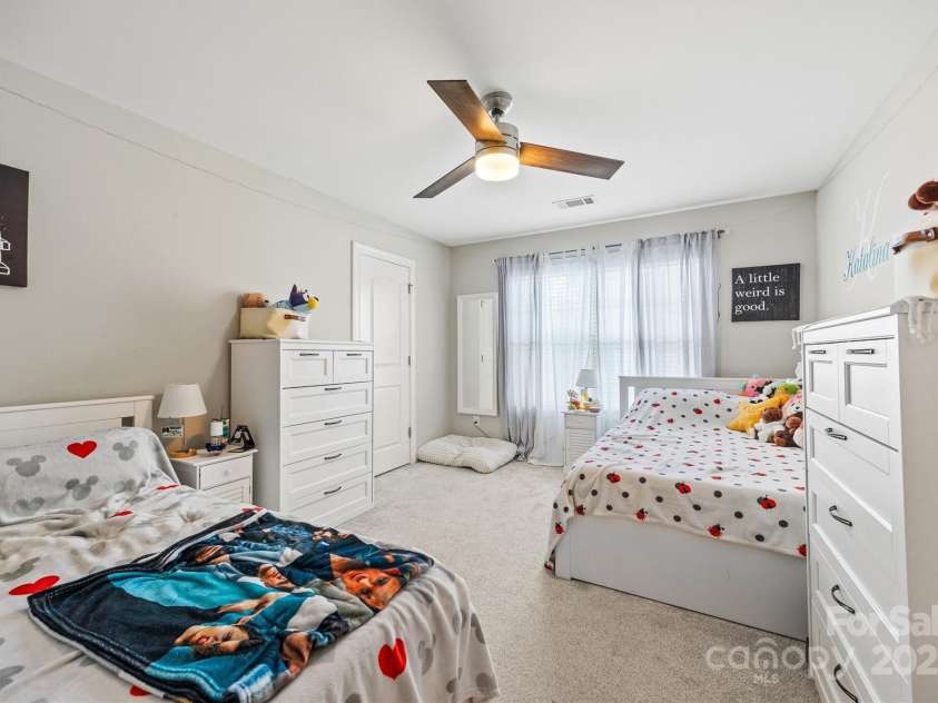 3095 Foggy Hollow Lane, Clover, SC 29710.  MLS# CAR4243248, YatesRealty ID 25252. Bedroom #2 upstairs with walk-in closet