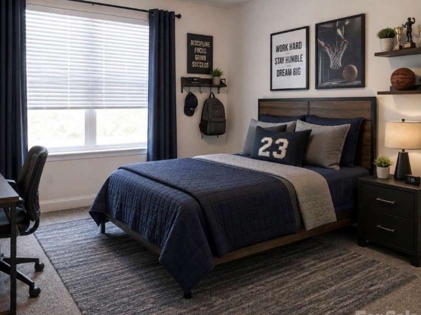 1075 South Point Road, Belmont, NC 28012.  MLS# CAR4351165, YatesRealty ID 2526. Virtually Staged 2nd Bedroom