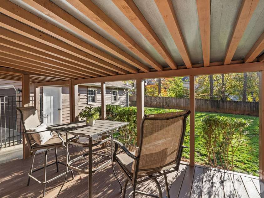 9525 Goldsmith Lane, Mint Hill, NC 28227.  MLS# CAR4333829, YatesRealty ID 2526. Covered Rear Deck