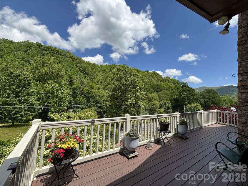 361 Black Camp Gap Road, Maggie Valley, NC 28751.  MLS# CAR4383045, YatesRealty ID 25299. Gorgeous view from the deck.