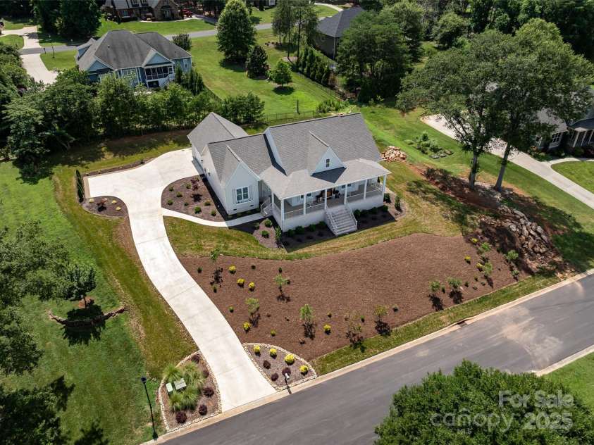 416 Yorkfield Drive, Shelby, NC 28150.  MLS# CAR4276918, YatesRealty ID 25318. Aerial View of Home with 2 car side load garage & fenced back yard, situated on .60 acre lot in desirable Shelby neighborhood!