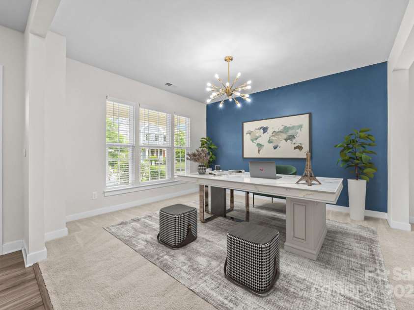 12710 ES Draper Drive, Huntersville, NC 28078.  MLS# CAR4245937, YatesRealty ID 25327. Virtual staging showing the front office space