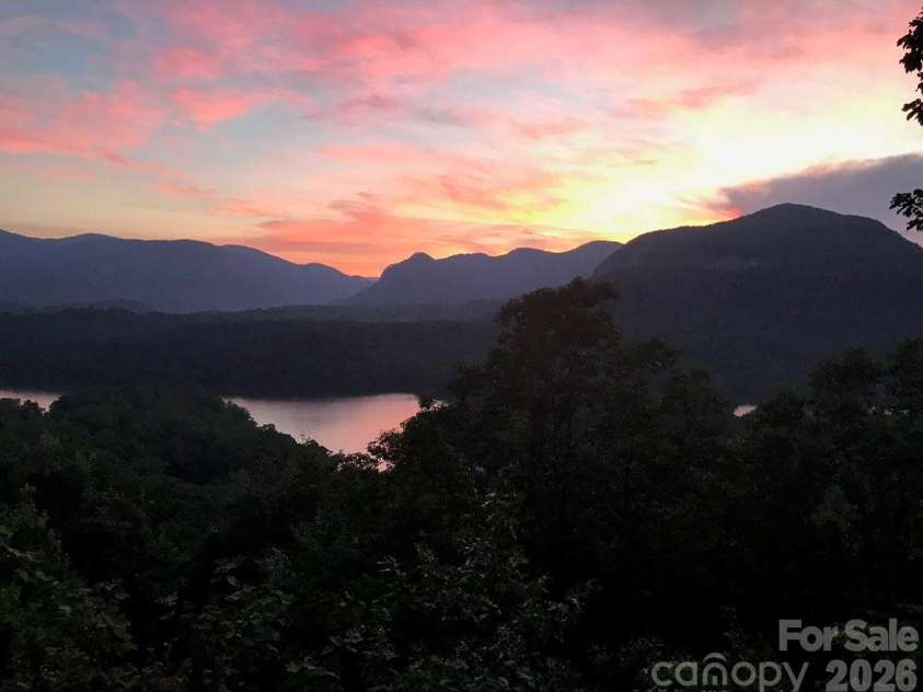 109 Overlook Point Lane, Lake Lure, NC 28746.  MLS# CAR4336925, YatesRealty ID 2533. Amazing Sunset!