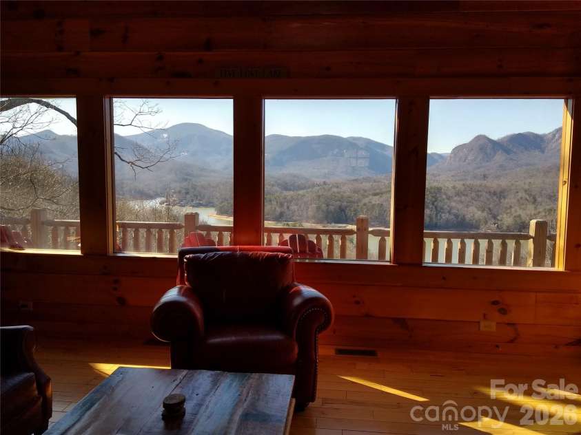 109 Overlook Point Lane, Lake Lure, NC 28746.  MLS# CAR4336925, YatesRealty ID 2533. Amazing views from the living room and most all the rooms in the home!