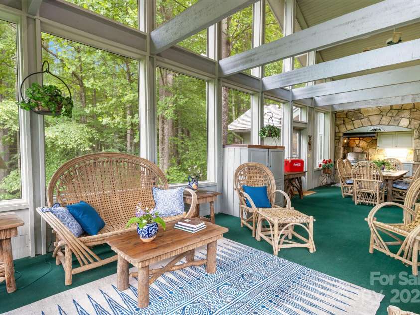 56 The Rapids Road, Sapphire, NC 28774.  MLS# CAR4273720, YatesRealty ID 25333. Screen Porch