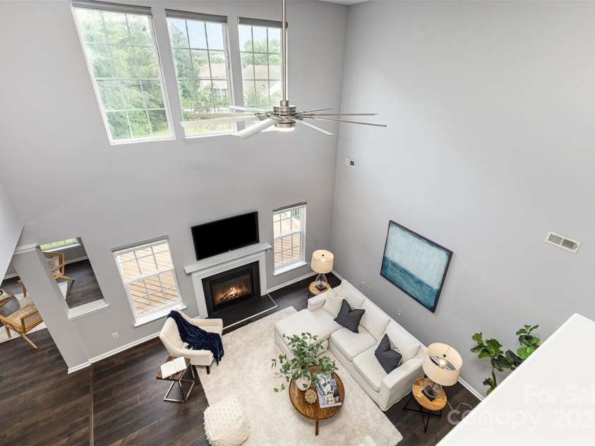 10198 Tintinhull Drive, Indian Land, SC 29707.  MLS# CAR4265539, YatesRealty ID 25357. View of Great room from upper level.