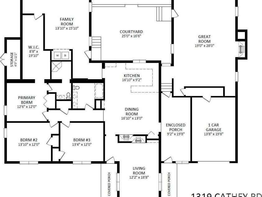 1319 Cathey Road, Charlotte, NC 28214.  MLS# CAR4366814, YatesRealty ID 25362. Floor Plan