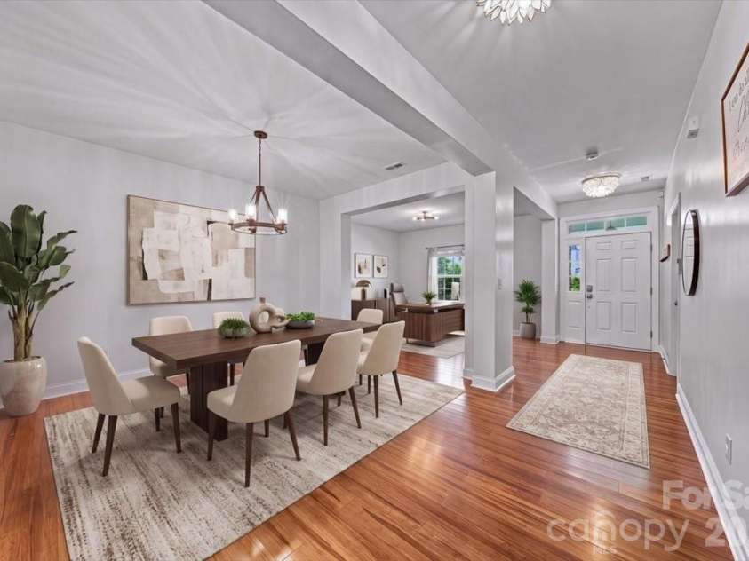 1006 Spring Rose Lane, Matthews, NC 28104.  MLS# CAR4382311, YatesRealty ID 25396. Virtually Staged Dinning Room