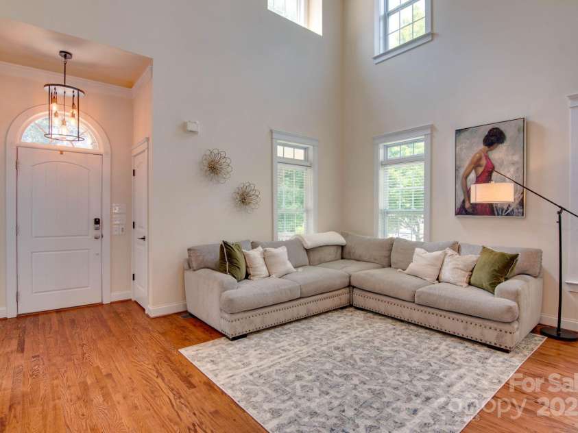 812 Cedar Street, McAdenville, NC 28101.  MLS# CAR4279360, YatesRealty ID 25417. Living Room with large windows