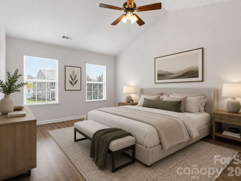 4148 Long Arrow Drive, Concord, NC 28025.  MLS# CAR4384354, YatesRealty ID 25448. Virtually Staged Primary Bedroom