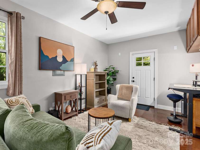 19 Albemarle Road, Asheville, NC 28801.  MLS# CAR4269476, YatesRealty ID 25459. Office suite off kitchen with furniture