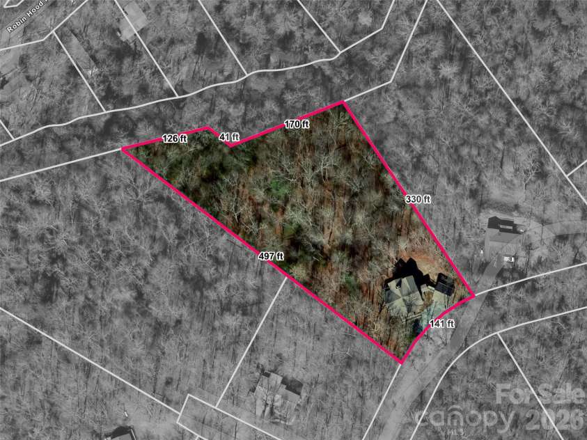 472 Cardinal Road, Brevard, NC 28712.  MLS# CAR4339828, YatesRealty ID 2548. GIS Aerial
