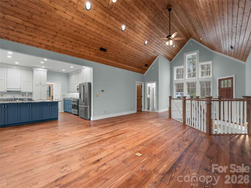 472 Cardinal Road, Brevard, NC 28712.  MLS# CAR4339828, YatesRealty ID 2548. Living Room / Kitchen / Entry