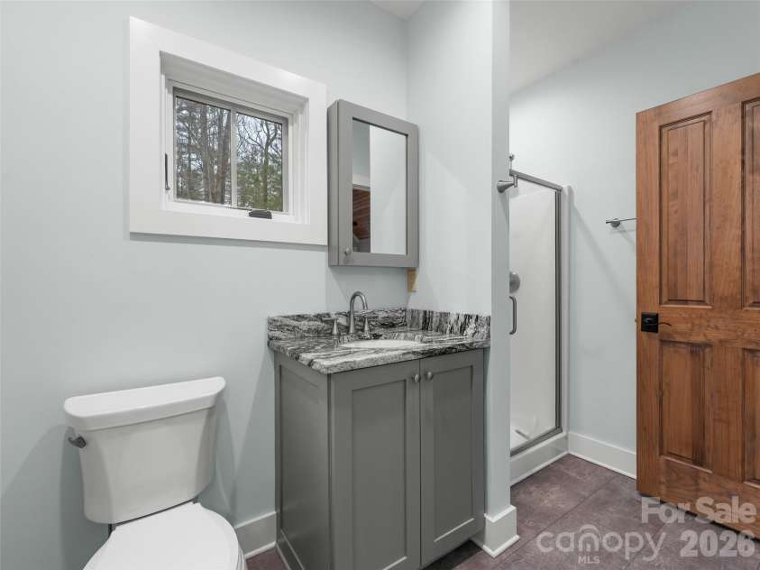 472 Cardinal Road, Brevard, NC 28712.  MLS# CAR4339828, YatesRealty ID 2548. Second Bathroom