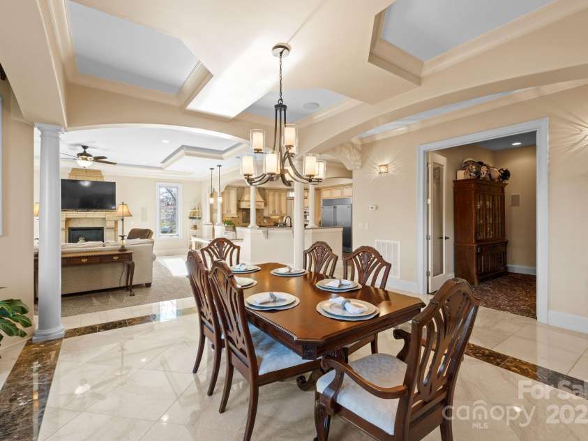 237 Wilson Lake Road, Mooresville, NC 28117.  MLS# CAR4218065, YatesRealty ID 2549. Dining Room w/ custom ceiling