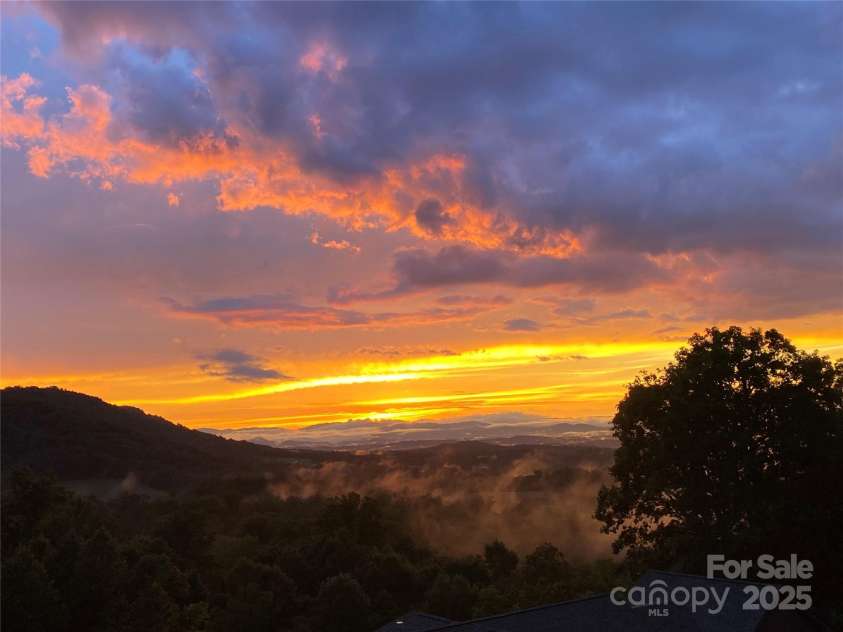 54 Herron View Lane, Weaverville, NC 28787.  MLS# CAR4225243, YatesRealty ID 25495. Incredible sunset view!