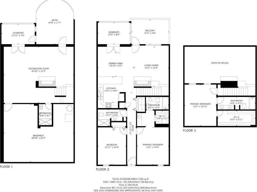 103 Woodfield Drive, Asheville, NC 28803.  MLS# CAR4386068, YatesRealty ID 25513. Floorplan of all three floors