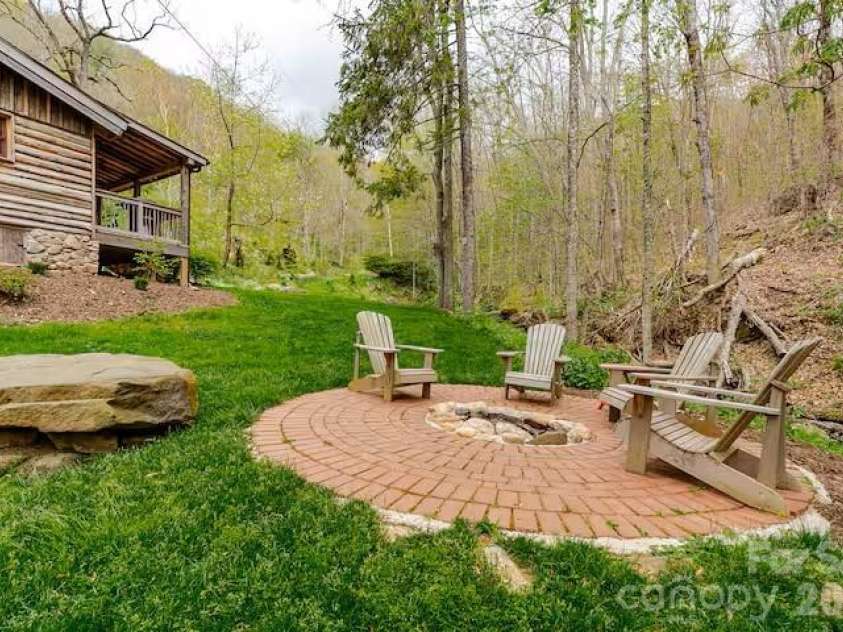635/634 Little Horse Creek, Newland, NC 28657.  MLS# CAR4385461, YatesRealty ID 25520. Cabin Firepit