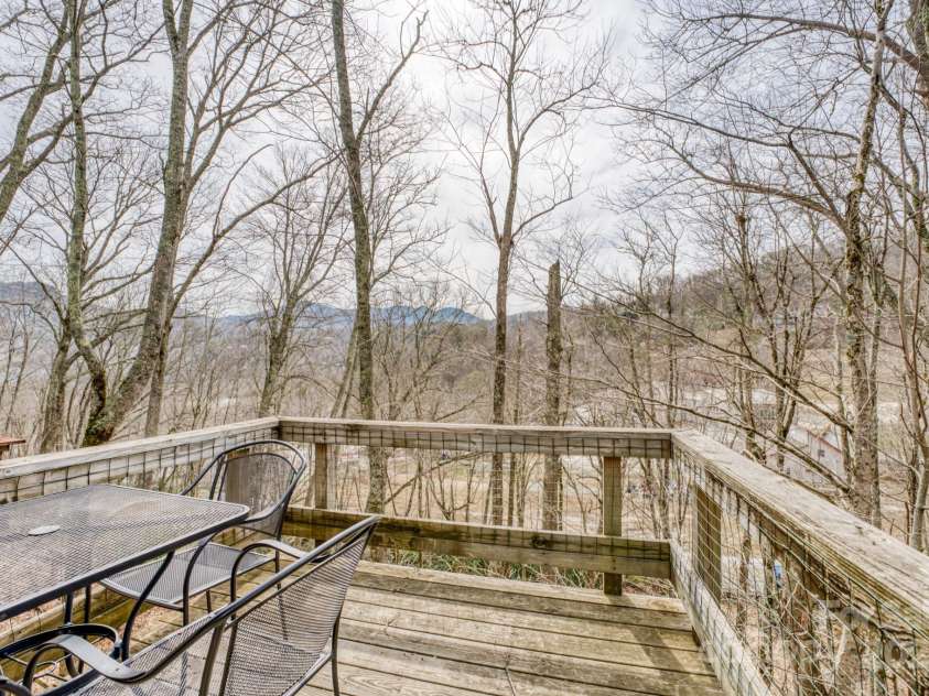 1443 Sugar Mountain Drive, Sugar Mountain, NC 28604.  MLS# CAR4122060, YatesRealty ID 2553. Deck overlooking the ski slope and creek